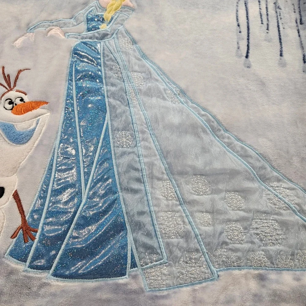 Cosusket Disney Frozen Elsa Olaf Blue Sherpa Fleece Throw Blanket 48